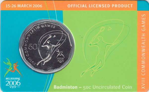 2006 Australia 50 Cents (CWG Badminton) K000201